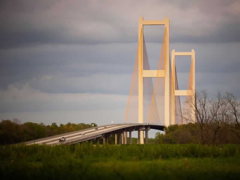 The John James Audubon Bridge over the Mississippi River between New Roads and St. Francisville, Louisiana