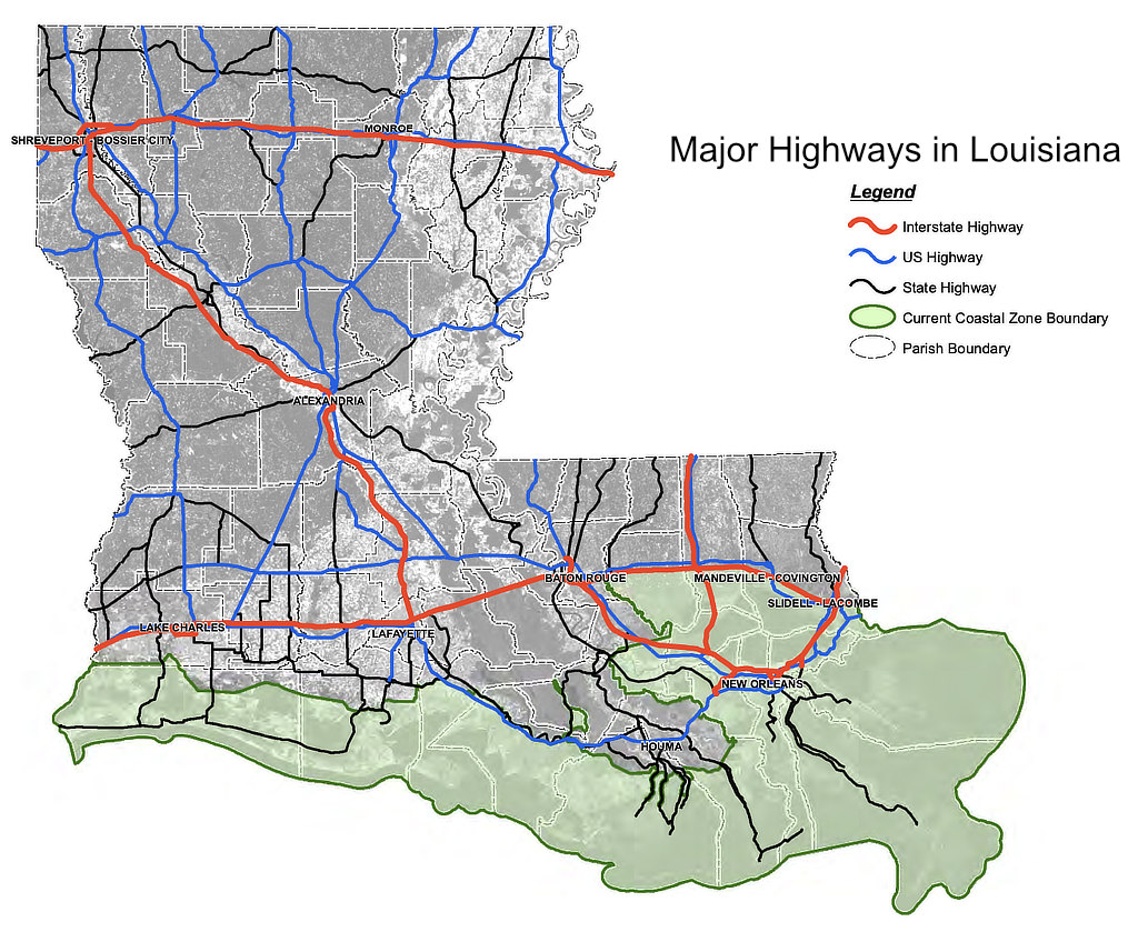 Map of Major Highways in Louisiana Map of Major Highways in Louisiana