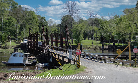 Pontoon Bridge connecting Henderson with Butte LaRose, Louisiana