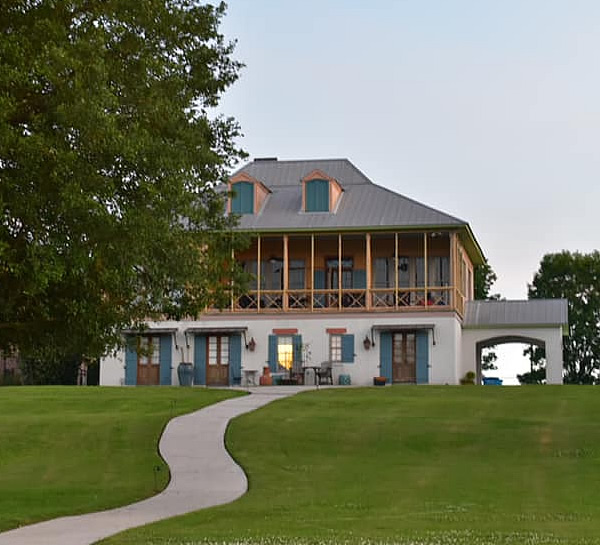 Waterfront plantation style home along False River in New Roads, Louisiana