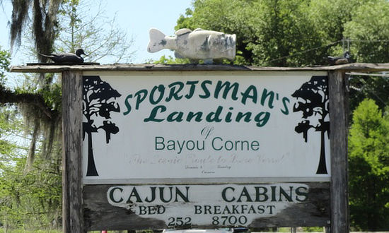 Sign at Sportsman's Landing of Bayou Corne near Pierre Part, Louisiana