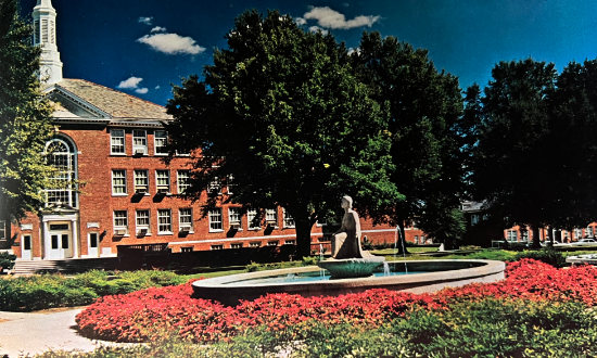 Keeny Hall and Our Lady of the Mist, Louisiana Tech University, Ruston, 1967