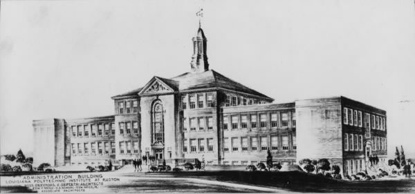 Architect's drawing of the new administration building at Louisiana Polytechnic Institute, Ruston Louisiana