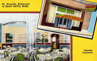 De Rousselle Restaurant in the Egan Hotel, Crowley, Louisiana