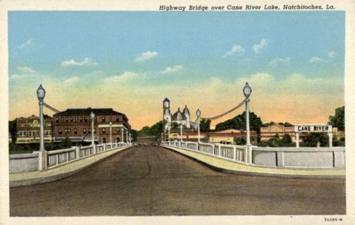 Highway bridge over Cane River Lake
